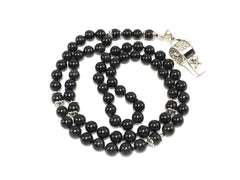 Black Obsidian Necklace with Interchangeable Sterling Silver Pendants