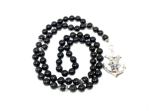 Black Obsidian Necklace with Interchangeable Sterling Silver Pendants