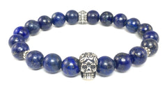 Lapis Bracelet with Sterling Silver Day of the Dead Skull