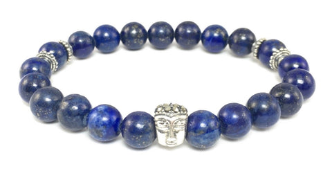 Lapis Bracelet with Sterling Silver Buddha