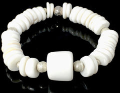 Naga Shell Bracelet with "Marshmallow" Naga Shell