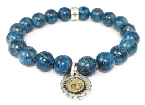 Kyanite Bracelet with Sterling Silver Eagle & Sun